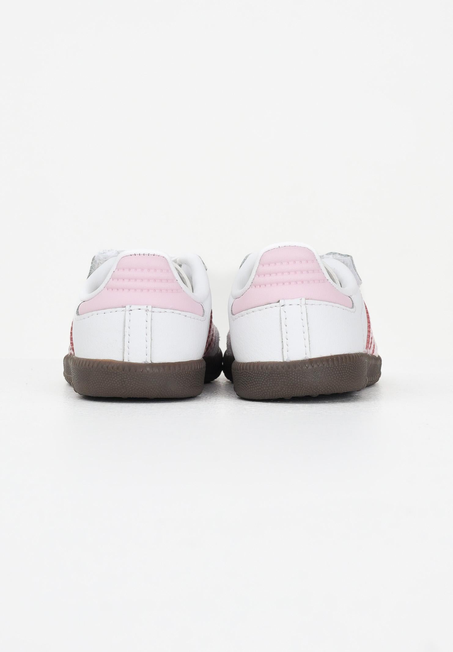 ADIDAS ORIGINALS Sneakers Samba OG Comfort Closure Elastic Lace bianche e rosa da neonato JQ2847  ADIDAS ORIGINALS 