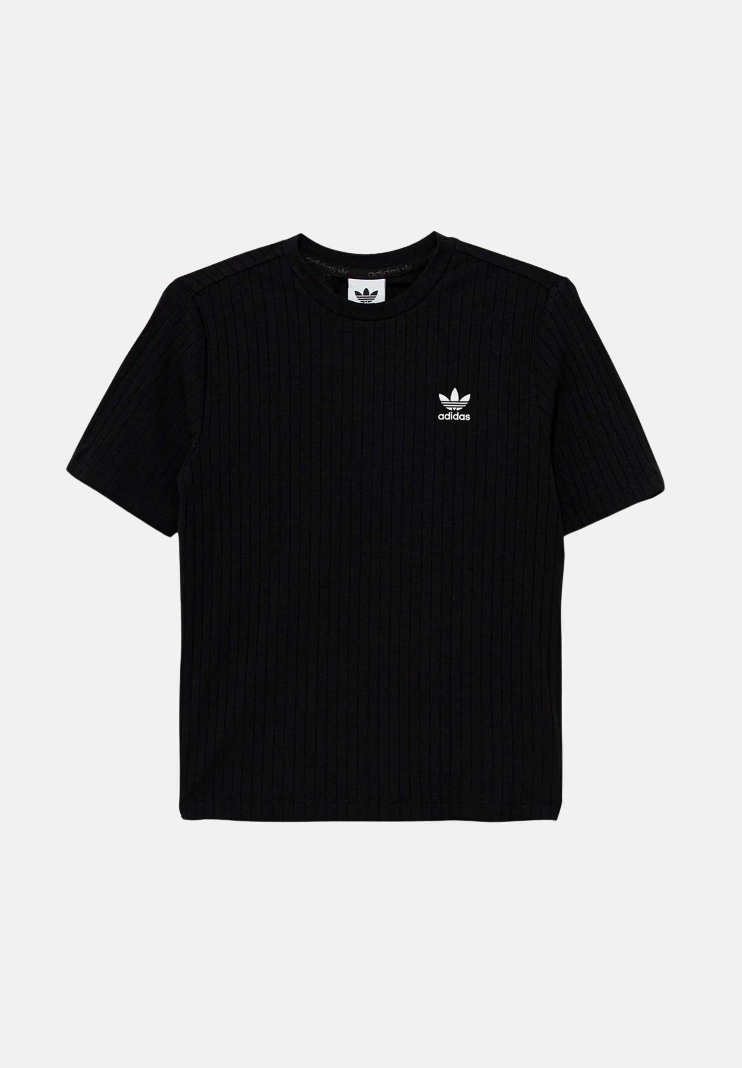 ADIDAS ORIGINALS T-shirt a manica corta Wide Rib nera per bambino e bambina JX5178  ADIDAS ORIGINALS 