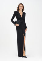 ALMA SANCHEZ Abito lungo Acacio nero da donna con luminosi micro strass AS2526004EL 999 ALMA SANCHEZ 