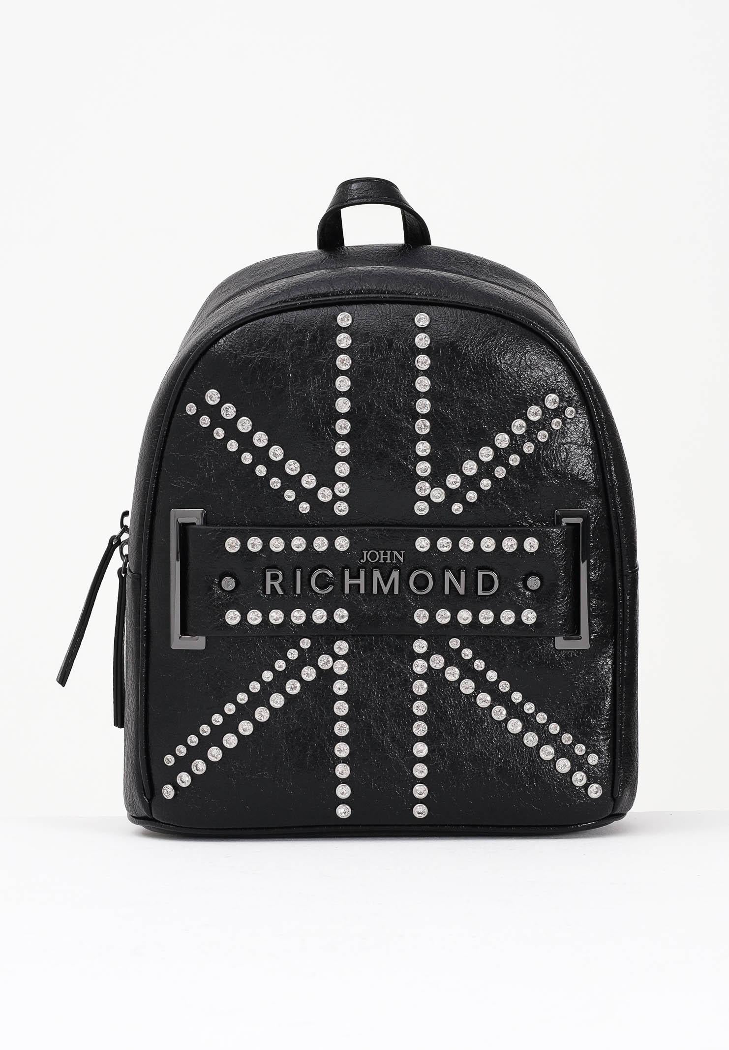 RICHMOND Zaino nero da donna con borchie e logo RWA25231ZA BL RICHMOND 