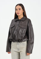 VICOLO Giubbotto di pelle marrone da donna TF0272 FU691 VICOLO 