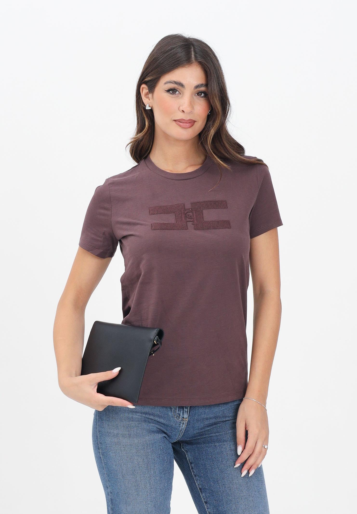 ELISABETTA FRANCHI T-shirt a manica corta bordeaux da donna MA00756E2 EA4 ELISABETTA FRANCHI 