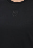 PINKO T-shirt a manica corta nera da donna con ricamo logo Love Birds 100355A339 Z99 PINKO 