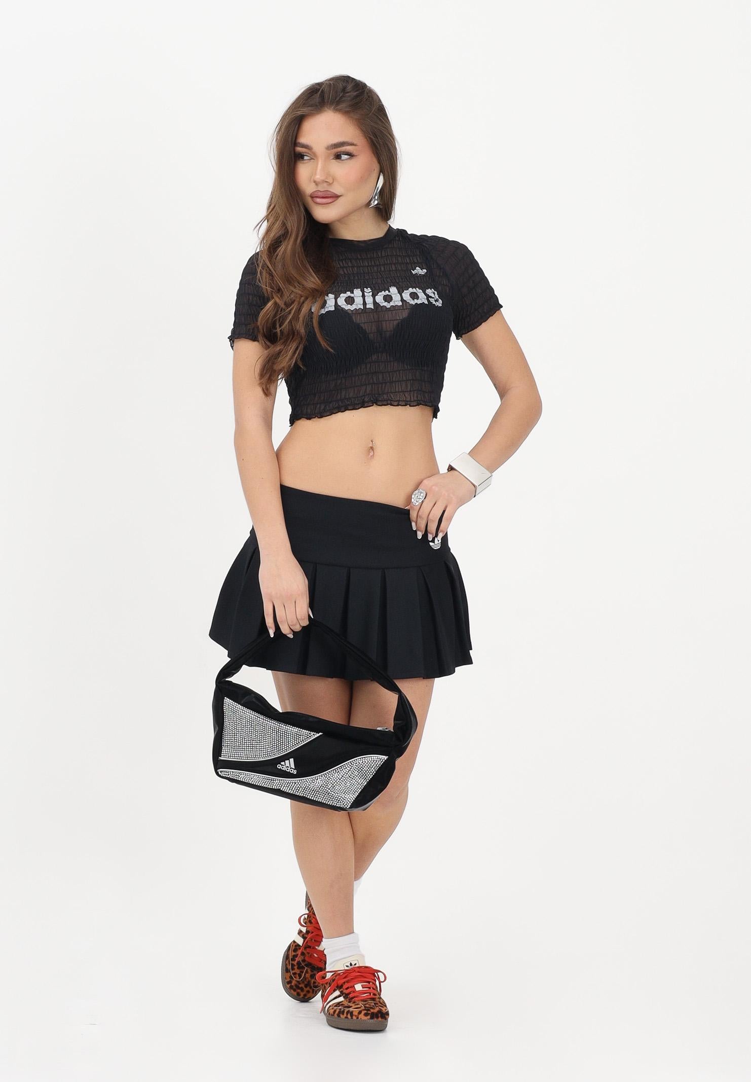 ADIDAS ORIGINALS Gonna corta nera da donna con logo KD2964 . ADIDAS ORIGINALS 