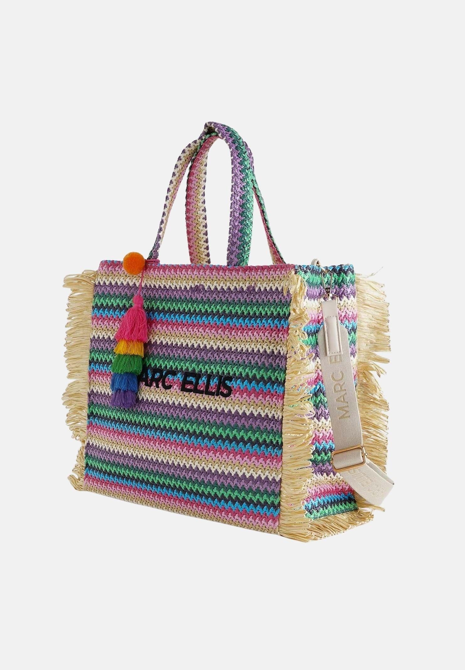 MARC ELLIS Borsa BUBY S CLAIRE L in rafia multicolore da donna BUBY-S-CLAIRE-L MUPI MARC ELLIS 