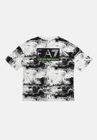 EA7 T-shirt a manica corta grigia e nera da bambino con stampa sul retro 7B000213AF16548 F8036 EA7 