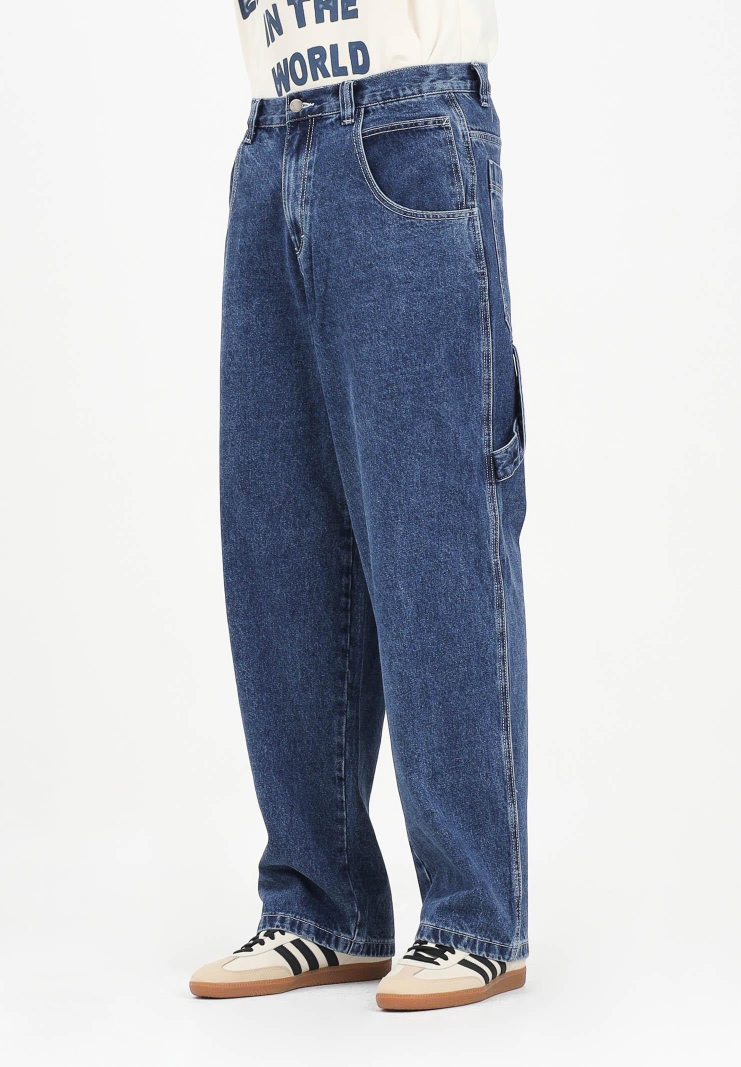 DISCLAIMER Jeans in denim blu da uomo con logo sul retro 25IDS55146 BL DISCLAIMER 