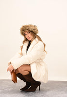 VICOLO Piumino panna da donna con cintura TF0087 A02 VICOLO 