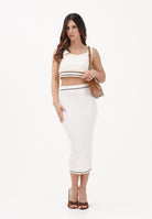 ARMANI EXCHANGE Gonna midi bianca da donna con finiture color-block<BR/> XW002245AF10352 U1003 ARMANI EXCHANGE 