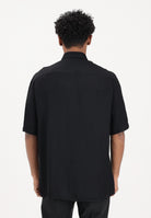 PATRIZIA PEPE Camicia a manica corta nera da uomo in viscosa jacquard 5C312TA093J K103 PATRIZIA PEPE 