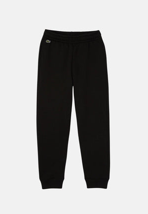 Pantalone sportivo nero per bambino e bambina rifinito da ricamo coccodrillo XJ9728-J 031 LACOSTE 