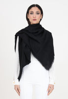 ELISABETTA FRANCHI Pashmina nera da donna con un elegante motivo jacquard del logo SC03F41E2 110 ELISABETTA FRANCHI 