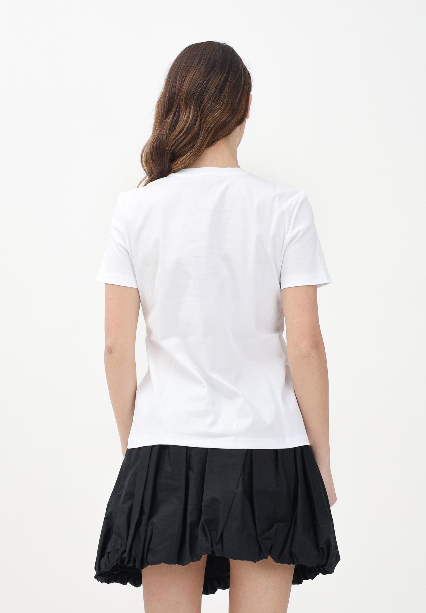 MAX MARA T-shirt Bianca Donna con Ricamo Logo