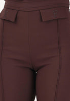 ELISABETTA FRANCHI Pantalone elegante cacao da donna con logo ricamato<BR/> PA17161E2 644 ELISABETTA FRANCHI 