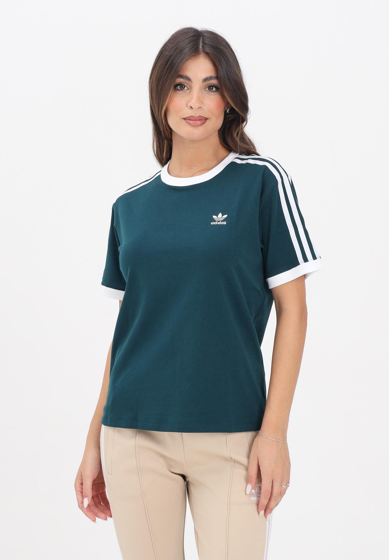 ADIDAS ORIGINALS T-shirt a manica corta 3-Stripes verde da donna JY4855  ADIDAS ORIGINALS 