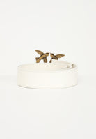 PINKO Cintura bianca da donna con fibbia Love Birds Diamond Cut 100120A0F1 Z14Q PINKO 