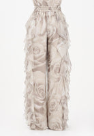 SHIT Pantalone elegante beige da donna con delicata stampa floreale SH26051 NURO SHIT 