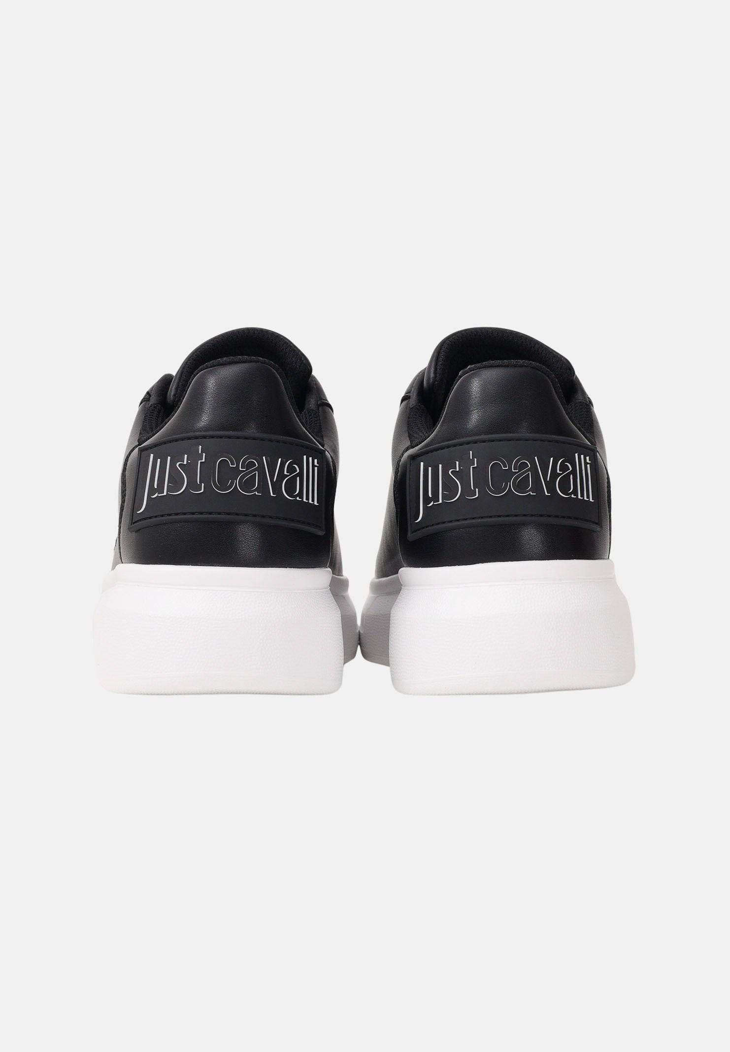 JUST CAVALLI Sneakers nere da uomo con logo sul retro 80QA3SBDZPC18 899 JUST CAVALLI 