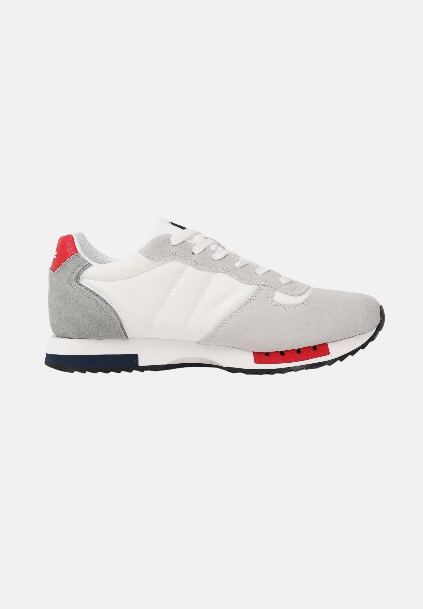 BLAUER Sneakers bianche e grigie da uomo con logo S6QUEENS01-MES WR BLAUER 