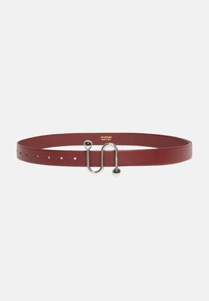 SPORTMAX Cintura bordeaux da donna in vitello liscio con fibbia a S 2612501021600 002 SPORTMAX 