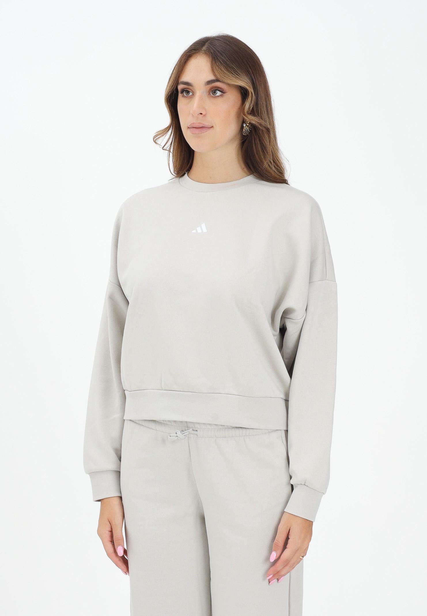 ADIDAS PERFORMANCE Felpa girocollo Essentials Small Logo Feel Cozy beige da donna JI6069  ADIDAS PERFORMANCE 
