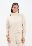 NEW ERA Felpa mezza zip LA Dodgers MLB Tonal panna da donna 60684429  NEW ERA 