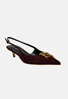 ELISABETTA FRANCHI Slingback realizzate in suede cacao da donna SA17L61E2 644 ELISABETTA FRANCHI 
