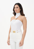 ELISABETTA FRANCHI Body smanicato avorio da donna con dettaglio gioiello BO01761E2 360 ELISABETTA FRANCHI 