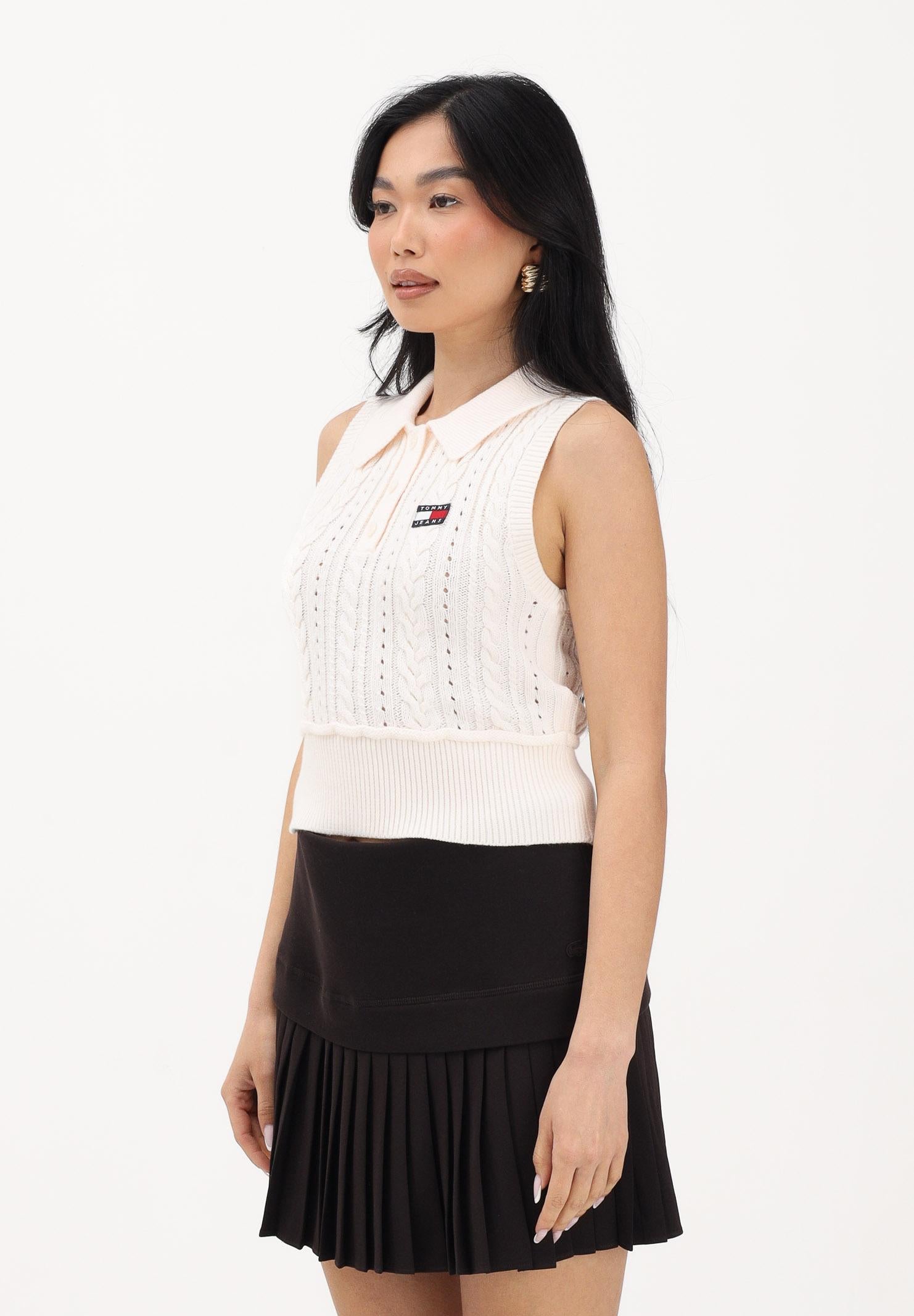 TOMMY JEANS Top in maglia panna da donna DW0DW22318 YBH TOMMY JEANS 