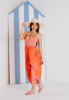 RALPH LAUREN Pareo arancione e fucsia da donna con stampa 21603385 OR RALPH LAUREN 