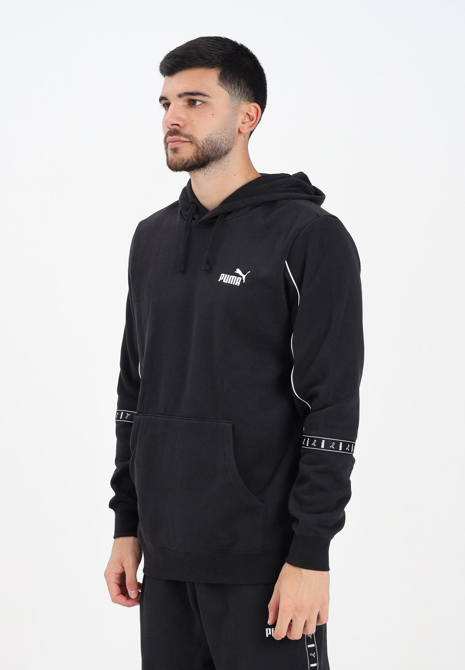 PUMA Felpa con cappuccio Ess Tape Layout nera da uomo 688262 01 PUMA 