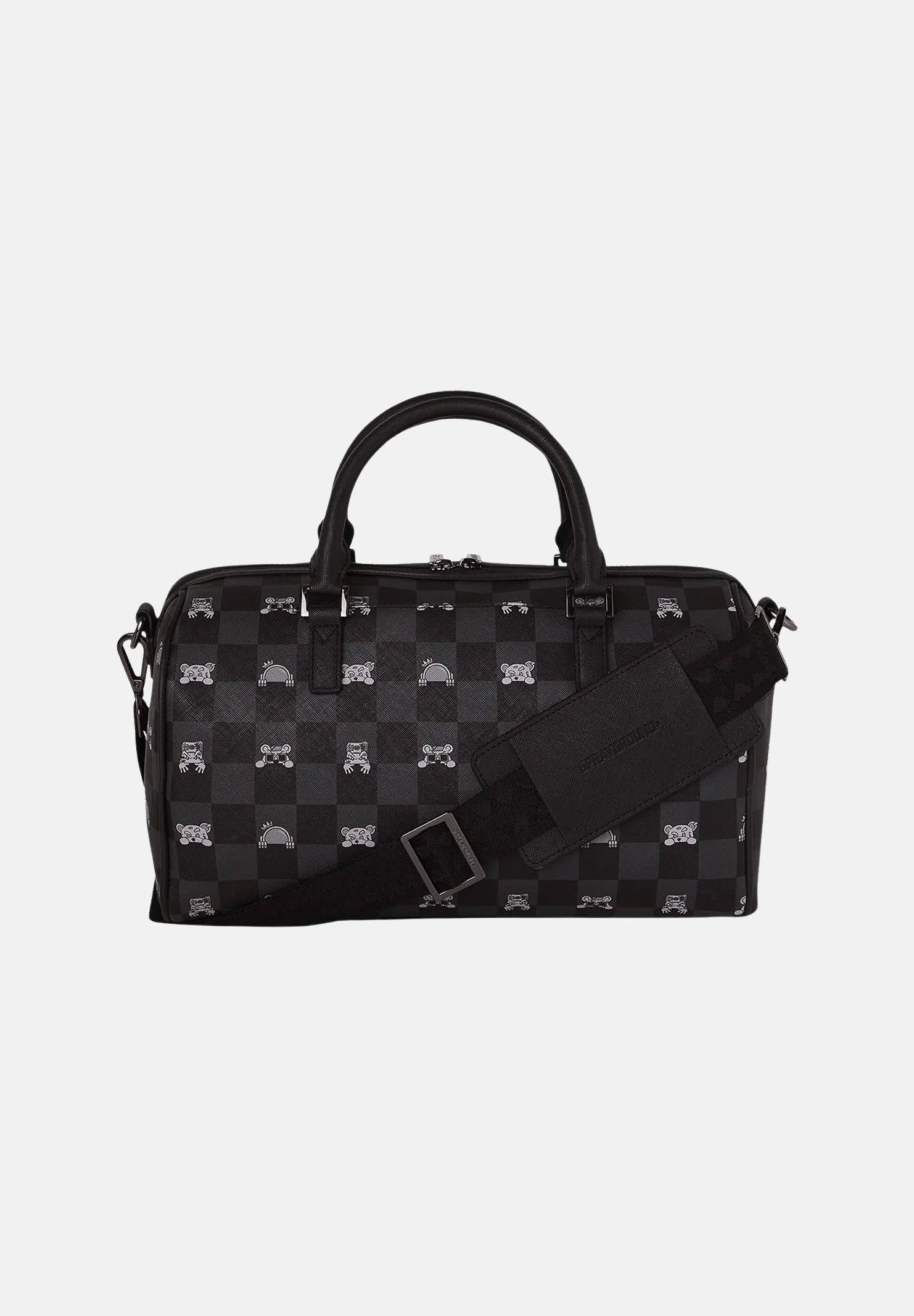 SPRAYGROUND Borsone GRAY PEEKING CHARACTER CHECK nero per uomo e donna 910D8911NSZ . SPRAYGROUND 