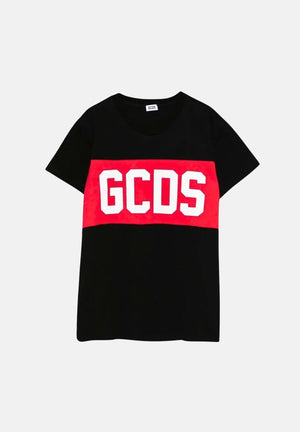 GCDS T-shirt a manica corta nera per bambino e bambina con stampa logo GCDS Z0UKQC585J105 999R GCDS 