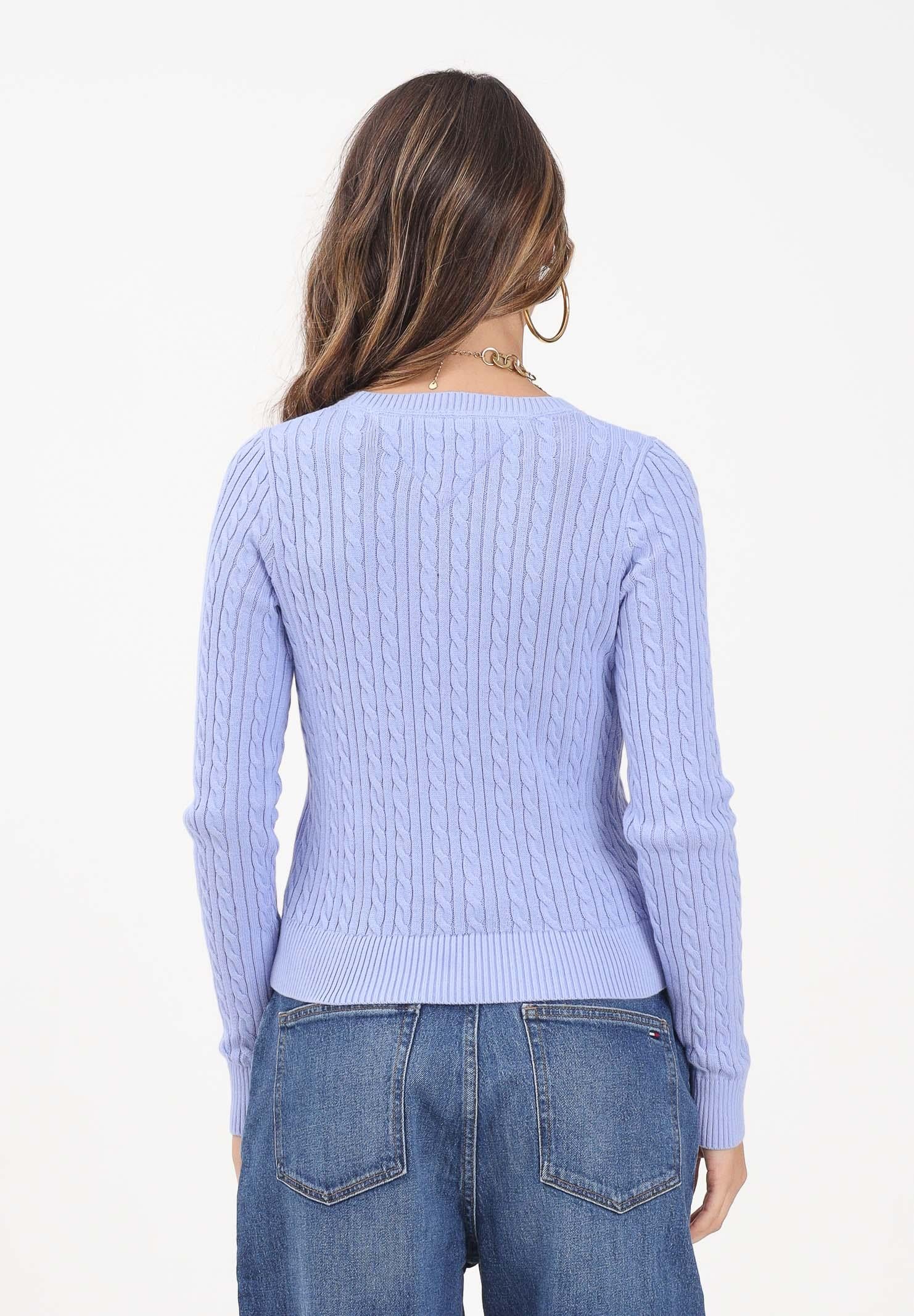 TOMMY JEANS Maglia girocollo polvere da donna con lavorazione intrecciata DW0DW22165C5Z  TOMMY JEANS 