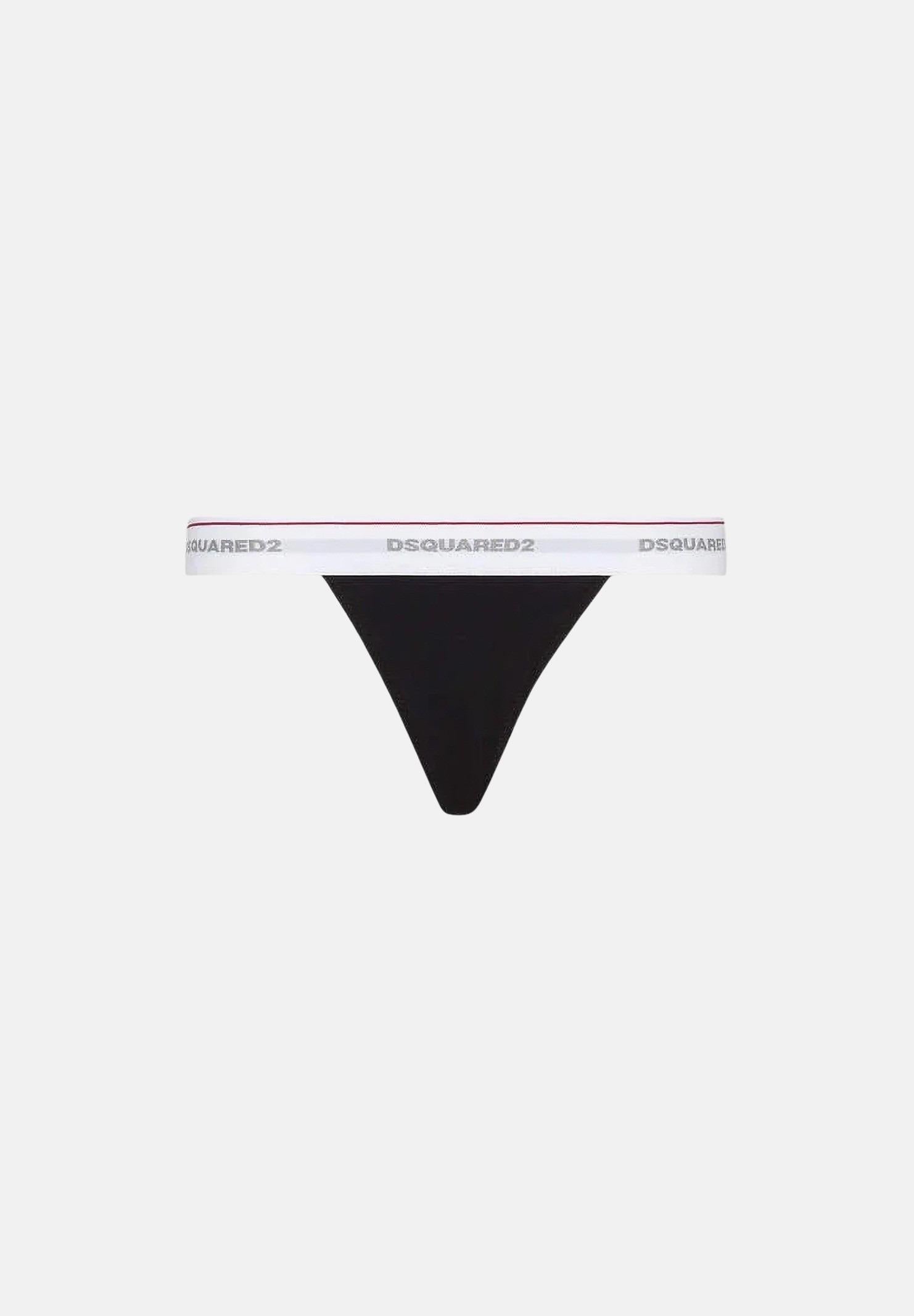 DSQUARED2 Perizoma a vita bassa nero da donna con logo D8L205790 010 DSQUARED2 