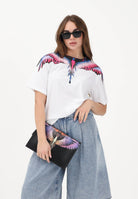 MARCELO BURLON COUNTY OF MILAN T-shirt a manica corta bianca da donna con stampa ali 26ECM30102 BICERO MARCELO BURLON COUNTY OF MILAN 