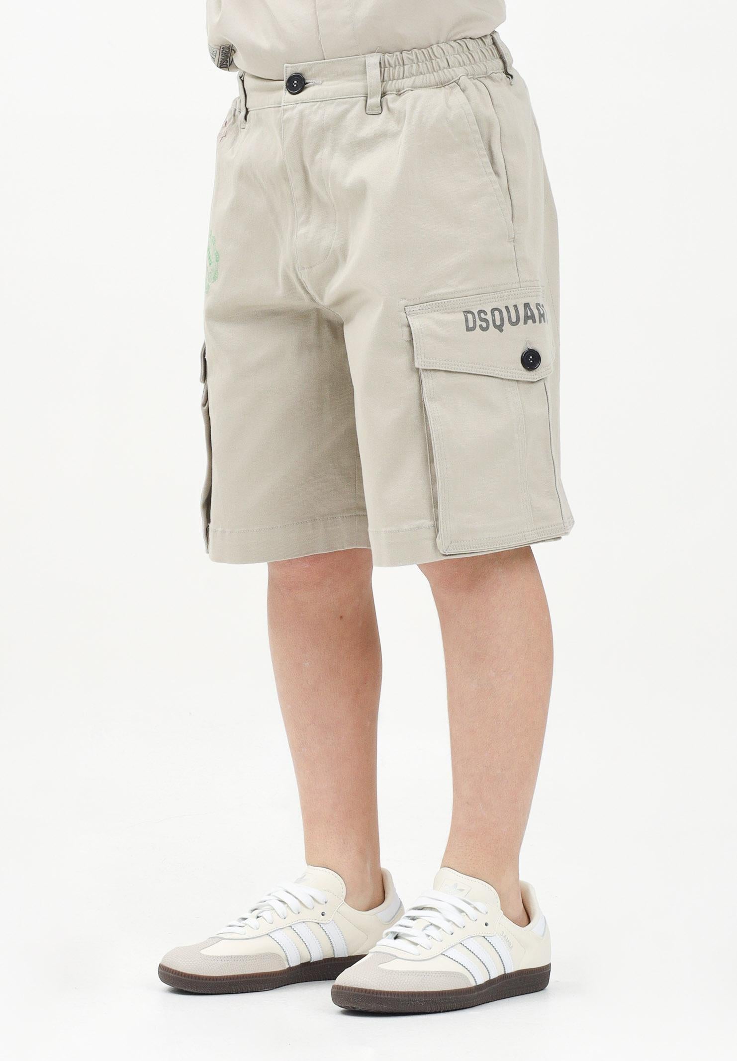 DSQUARED2 Bermuda cargo beige per donna, ragazzi e bambini DQ2773D0093 DQ717 DSQUARED2 
