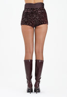 ELISABETTA FRANCHI Shorts bordeax da donna in paillettes SH01557E2 EA4 ELISABETTA FRANCHI 