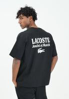 LACOSTE T-shirt a manica corta nera da uomo con stampa sul retro TH5950 031 LACOSTE 