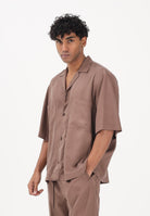 I'M BRIAN Camicia a manica corta marrone da uomo CA3626 020 I'M BRIAN 
