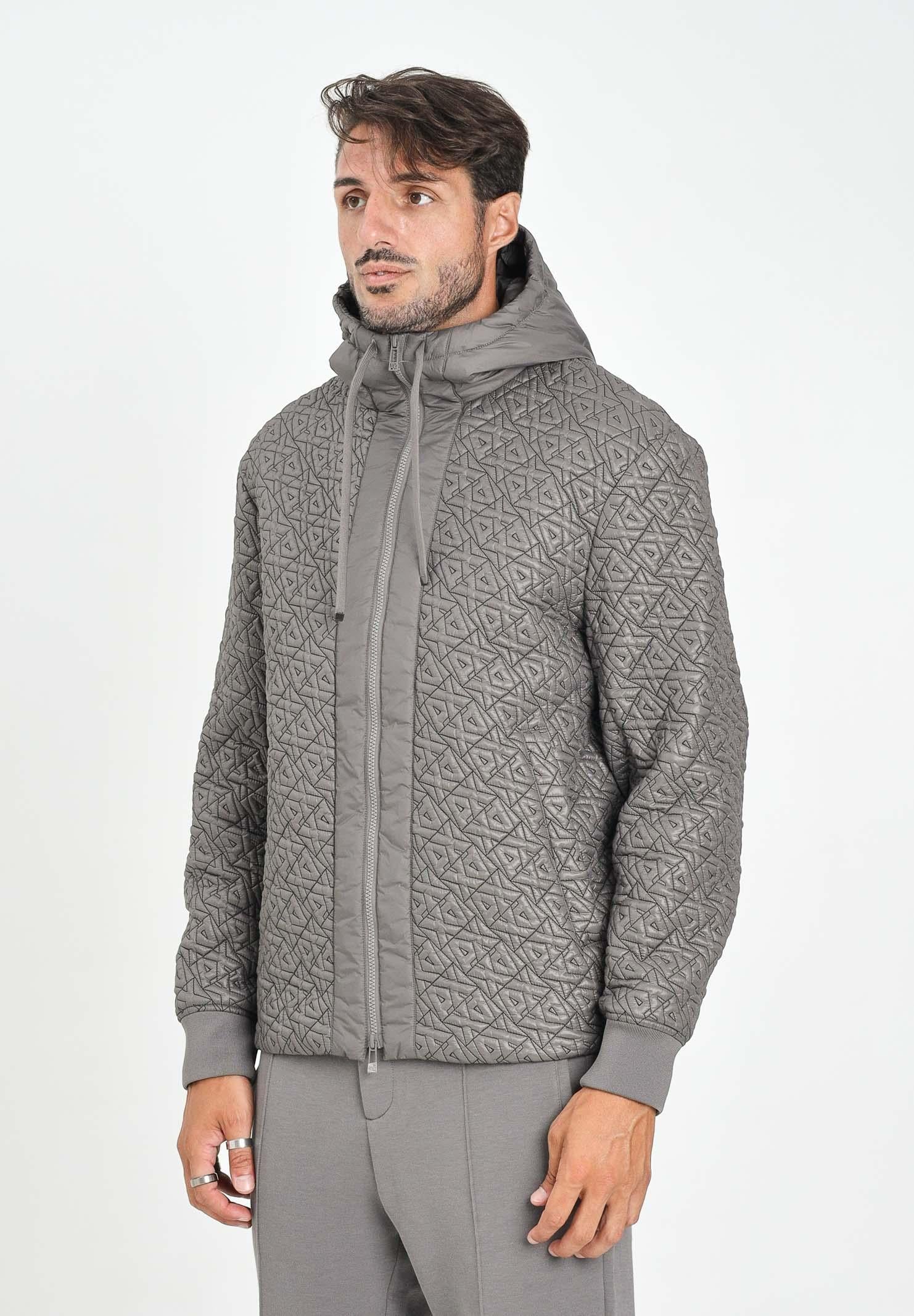 ARMANI EXCHANGE Piumino grigio da uomo con motivo logo XM001093AF16589 F8044 ARMANI EXCHANGE 