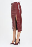 SIMONA CORSELLINI Gonna midi in vernice bordeaux da donna A25CPGO00501-C00013 V0752 SIMONA CORSELLINI 