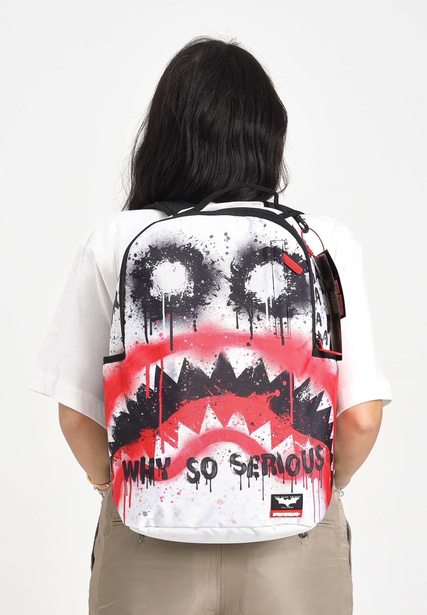 SPRAYGROUND Zaino THE JOKER MAKEUP SHARK MOUTH DLXR bianco per uomo e donna 910B7120NSZ  SPRAYGROUND 