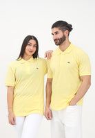LACOSTE Polo a manica corta gialla per uomo e donna con patch logo coccodrilo 1212 107 LACOSTE 
