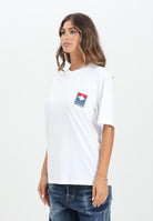DSQUARED2 T-shirt a manica corta bianca per donna, ragazzi e bambini con logo patch DQ2992D0ACD DQ100 DSQUARED2 