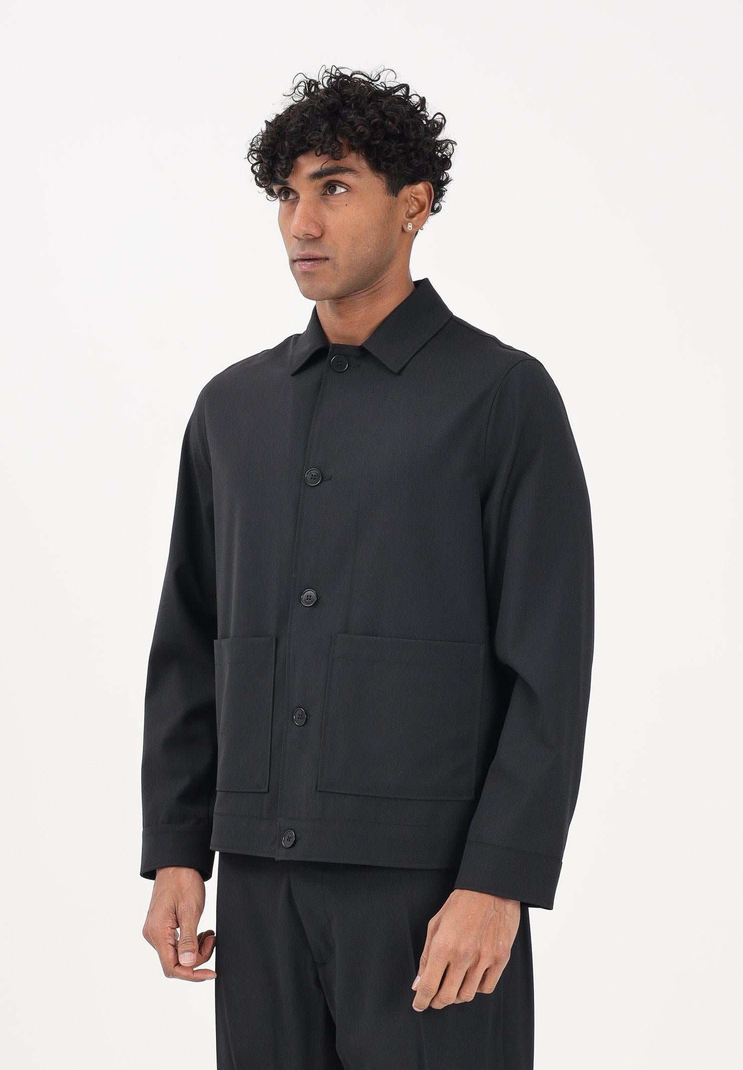 I'M BRIAN Camicia a manica lunga nero da uomo con tasche GIU3670 009 I'M BRIAN 