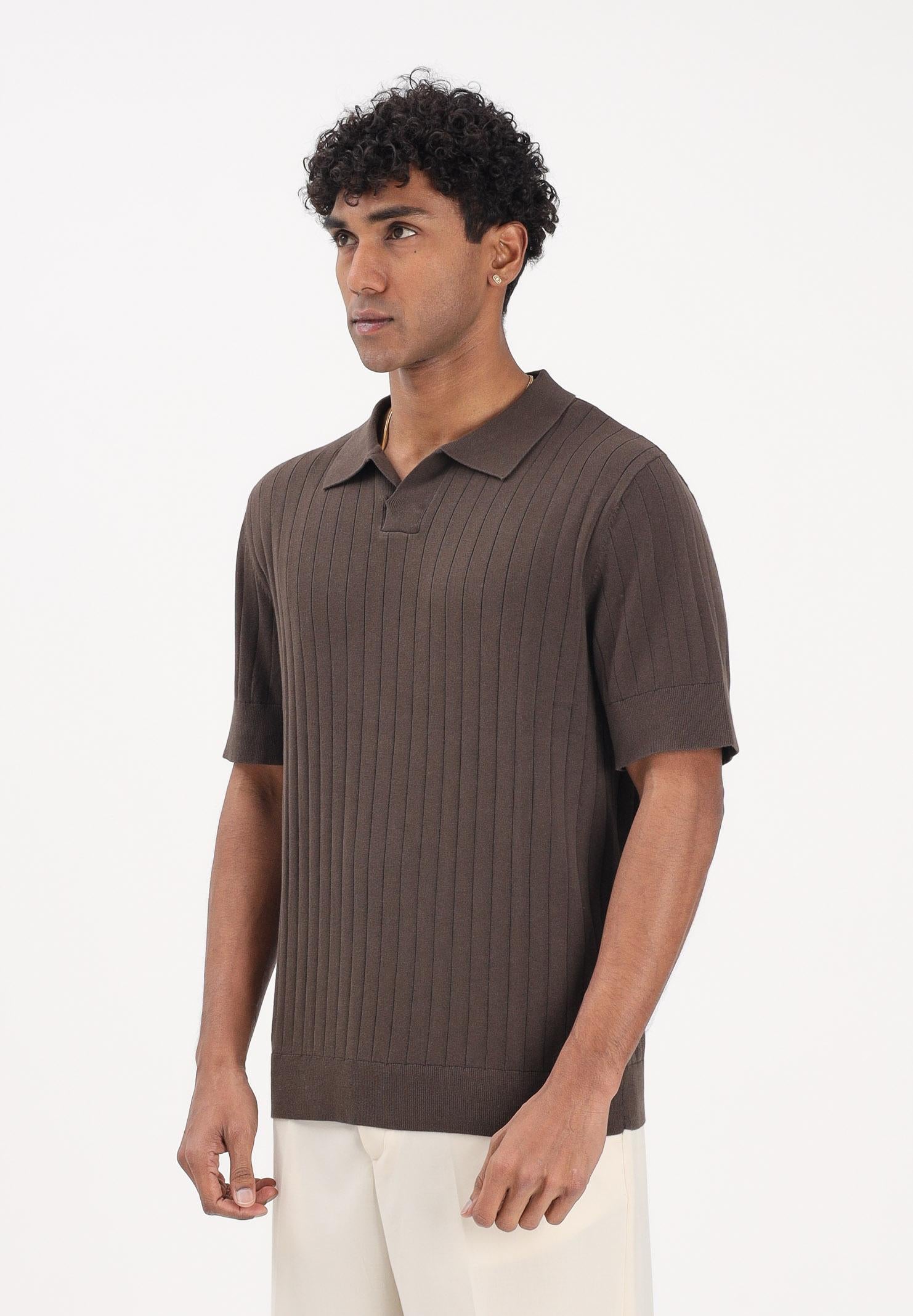 SELECTED HOMME Polo a manica corta marrone da uomo 16102031 DE SELECTED HOMME 