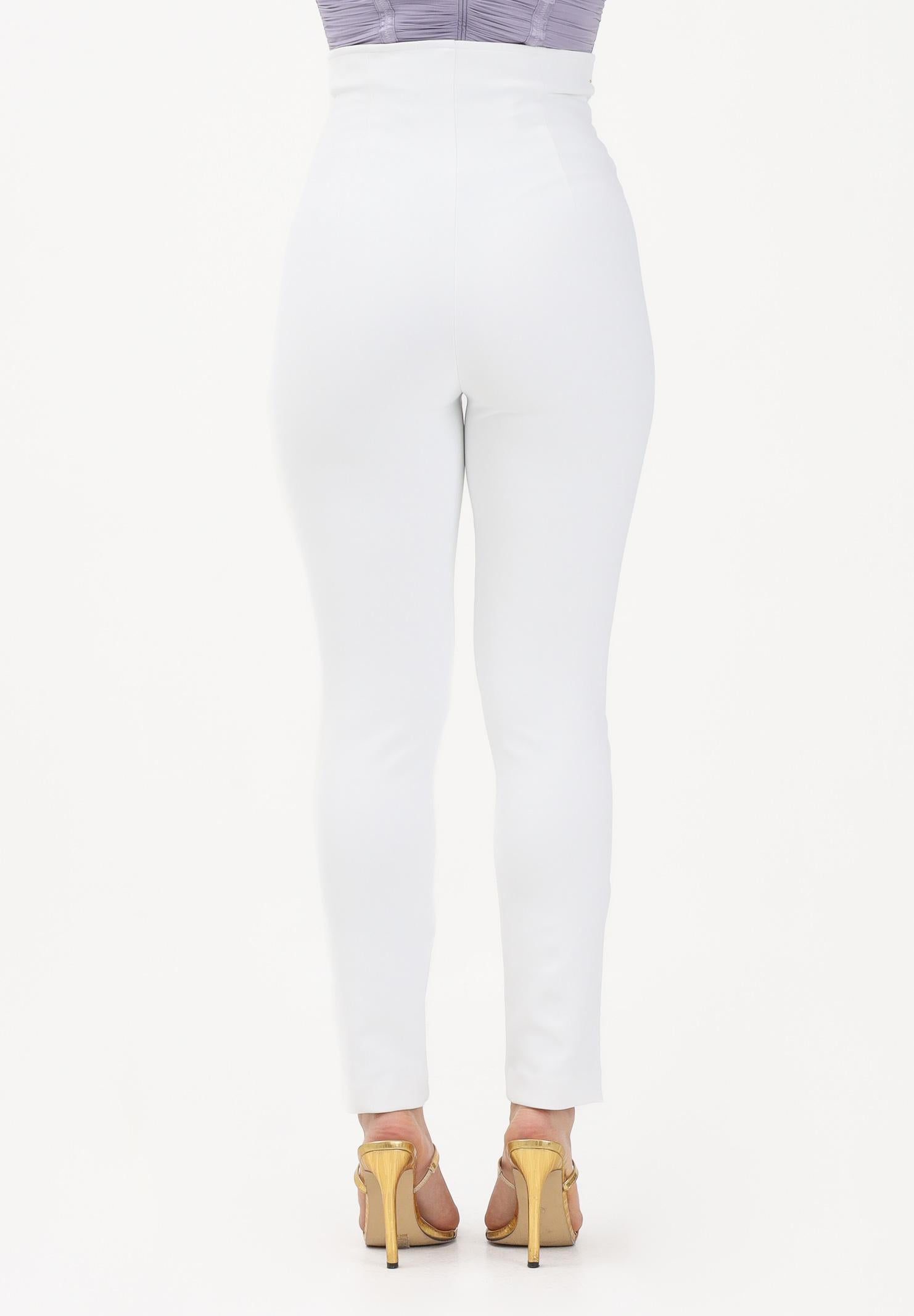 ELISABETTA FRANCHI Pantalone elegante avorio da donna con elastici PA15861E2 360 ELISABETTA FRANCHI 