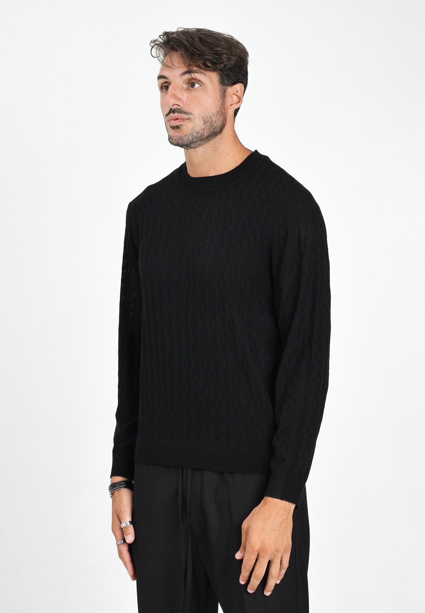 ARMANI EXCHANGE Maglioncino girocollo nero da uomo con motivo monogram XM000878AF11982 UC001 ARMANI EXCHANGE 