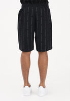 EA7 Shorts sportivo nero da uomo con stampa all-over del logo 7M001393AF12660 FC039 EA7 